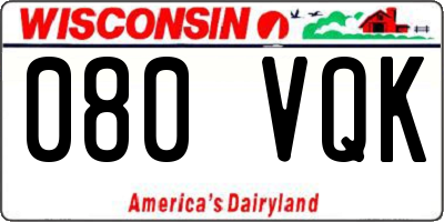 WI license plate 080VQK