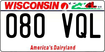 WI license plate 080VQL