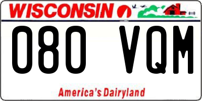 WI license plate 080VQM