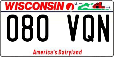 WI license plate 080VQN