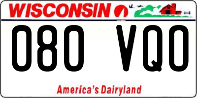 WI license plate 080VQO