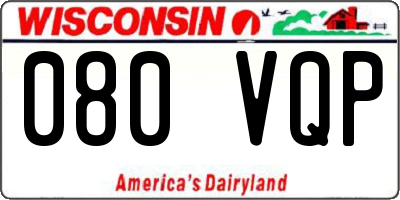 WI license plate 080VQP
