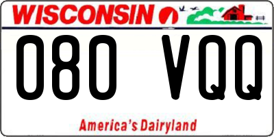 WI license plate 080VQQ