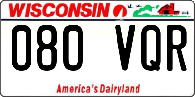 WI license plate 080VQR