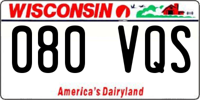 WI license plate 080VQS