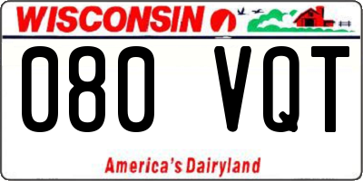 WI license plate 080VQT