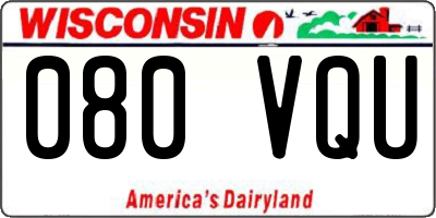 WI license plate 080VQU