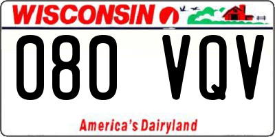 WI license plate 080VQV