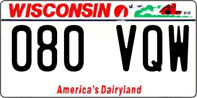 WI license plate 080VQW