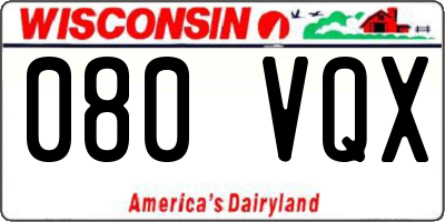 WI license plate 080VQX