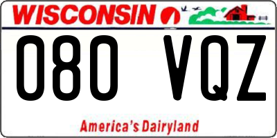 WI license plate 080VQZ