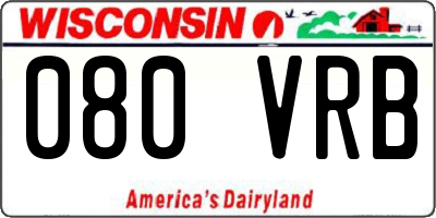 WI license plate 080VRB