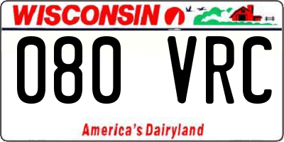 WI license plate 080VRC