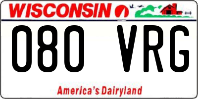 WI license plate 080VRG