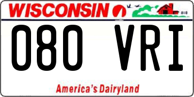 WI license plate 080VRI