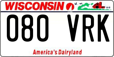 WI license plate 080VRK