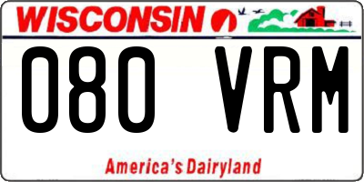 WI license plate 080VRM