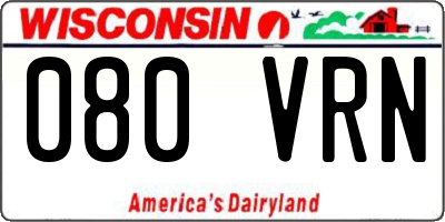 WI license plate 080VRN