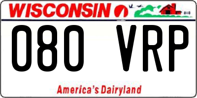 WI license plate 080VRP