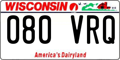 WI license plate 080VRQ