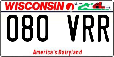 WI license plate 080VRR