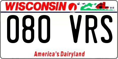 WI license plate 080VRS