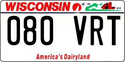 WI license plate 080VRT