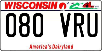 WI license plate 080VRU
