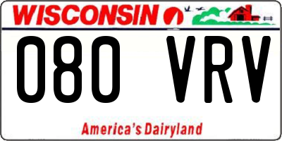 WI license plate 080VRV