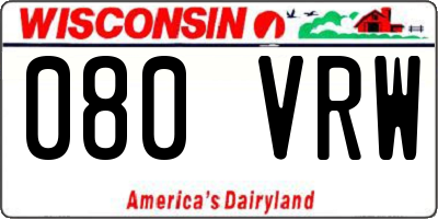 WI license plate 080VRW