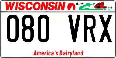 WI license plate 080VRX