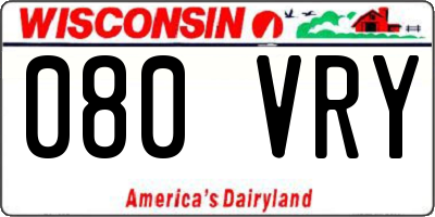 WI license plate 080VRY