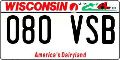 WI license plate 080VSB