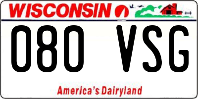 WI license plate 080VSG