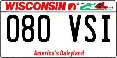 WI license plate 080VSI