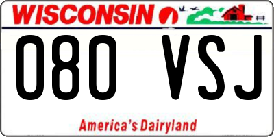 WI license plate 080VSJ
