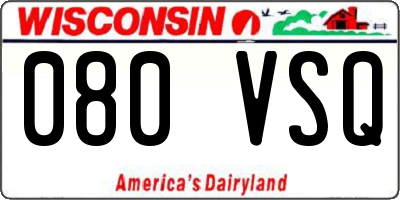 WI license plate 080VSQ