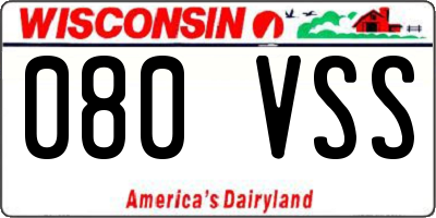 WI license plate 080VSS