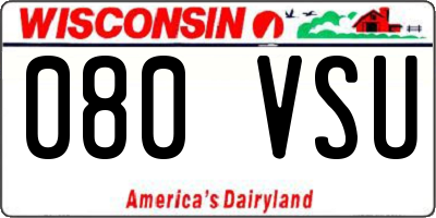 WI license plate 080VSU