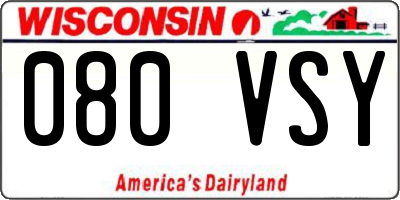WI license plate 080VSY