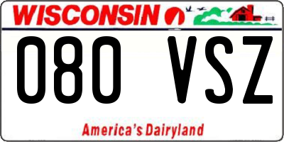 WI license plate 080VSZ