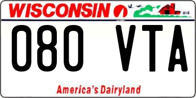 WI license plate 080VTA