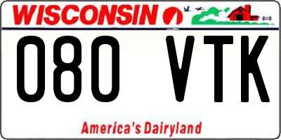 WI license plate 080VTK