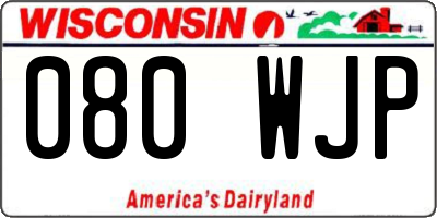 WI license plate 080WJP