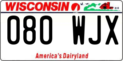 WI license plate 080WJX