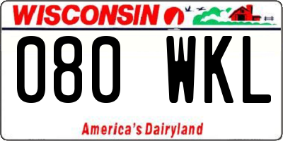 WI license plate 080WKL
