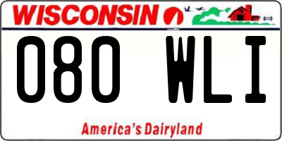 WI license plate 080WLI