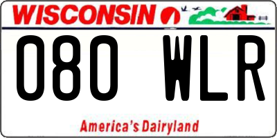 WI license plate 080WLR