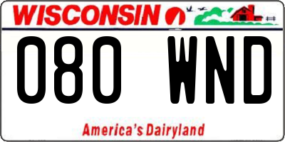 WI license plate 080WND