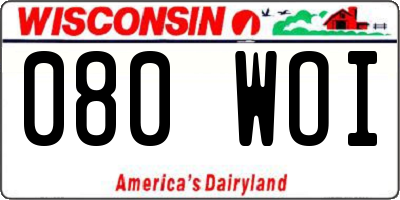 WI license plate 080WOI